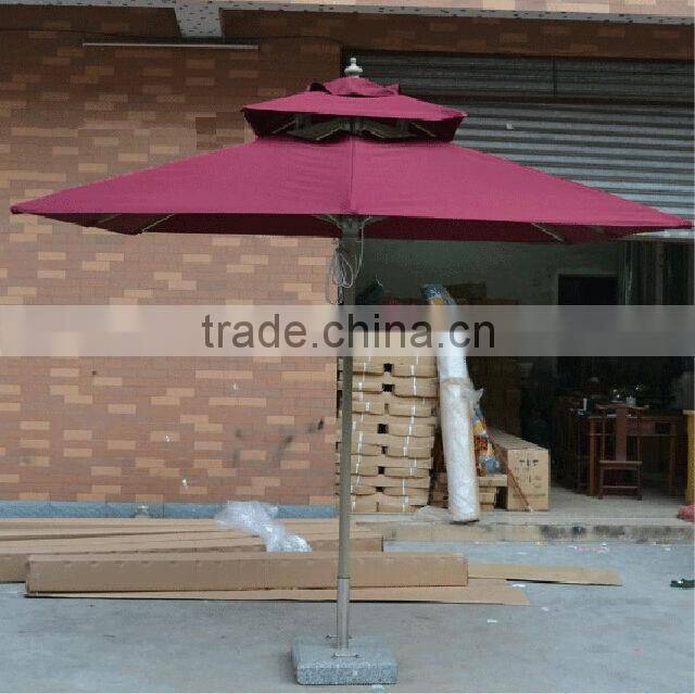 Double tip aluminum pole solar beach umbrella DH-3005