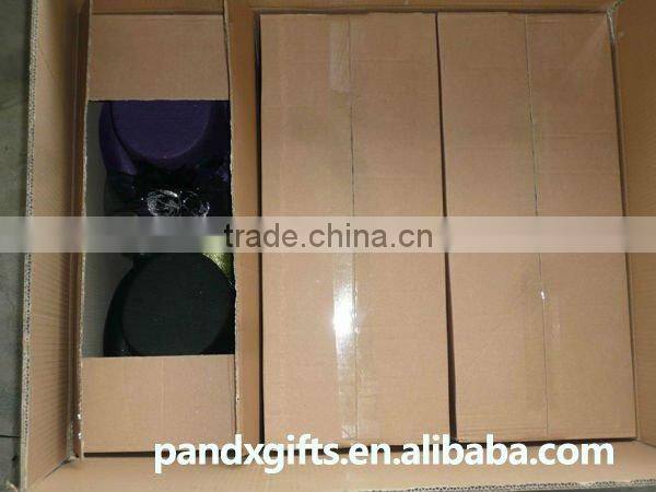 Fascinator lace and glittered rose purple top hat