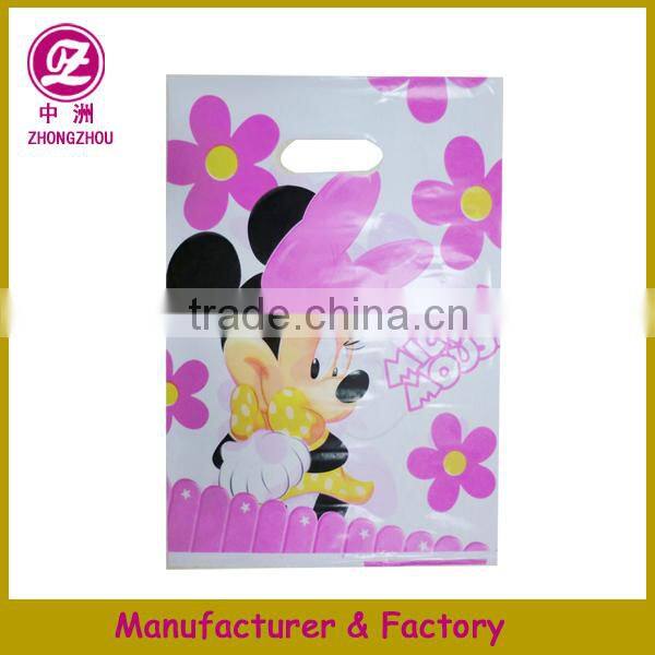 plastic reinforced die cut handle bag cheap price from Guangzhou manufacturer