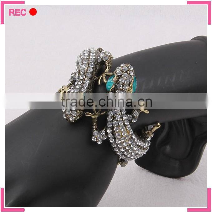 New design bangles exaggerated, Lizard shaped crystal bangles wholesale