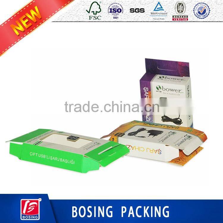 Customized Phone Charger Packaging Box With PVC Window for Wholesale