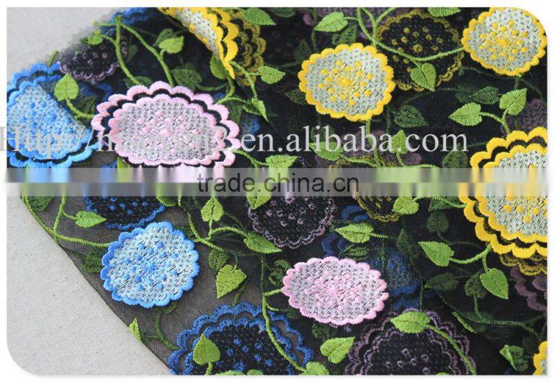 Allover Dress fashion colors embroidery cheap lace fabric multi-colors