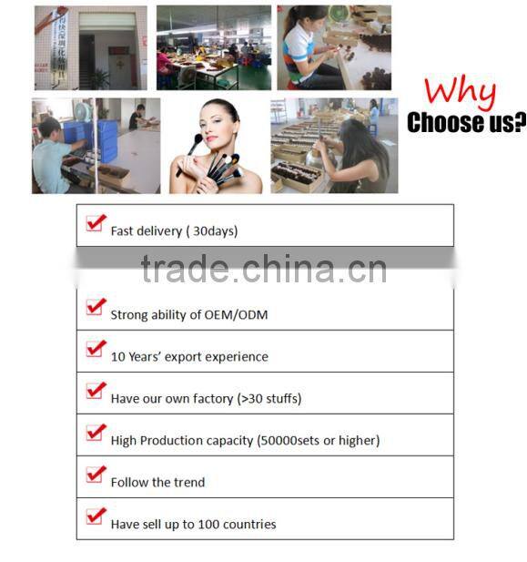 New Design 15pcs Premium Stylish Cosmetic Brush Set with Foldable Storage Box