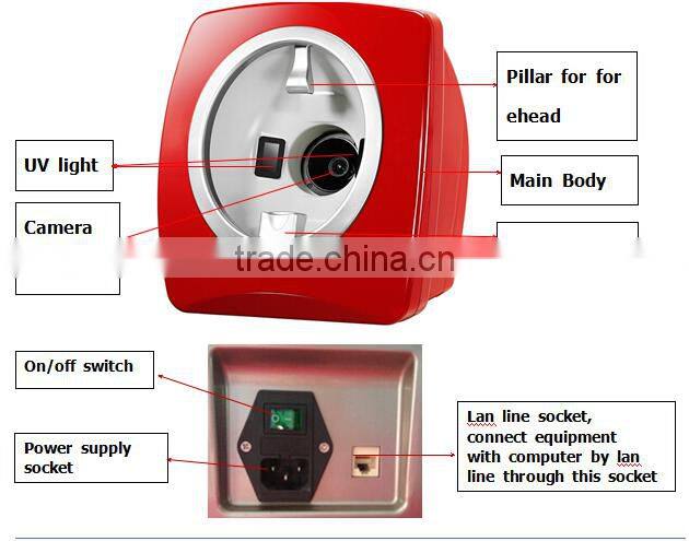 Multi-language magic mirror skin analyzer with CE certificate