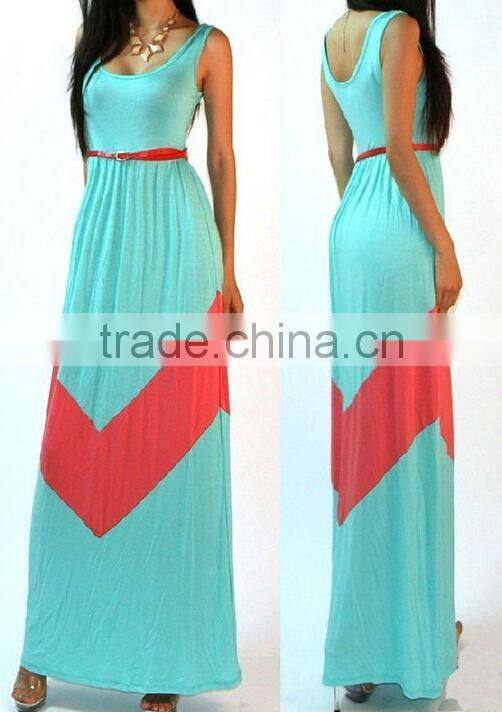 Chevron Maxi Colorblock Long Dress - 3 Colors Muslim Long Umbrella Dress in Malaysia