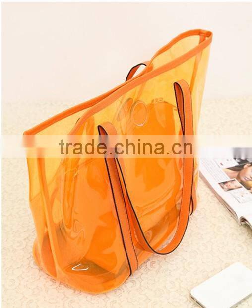 Wholesale Cheap Ladies Jelly Transparent Handbag Organizer Shoulder Bag