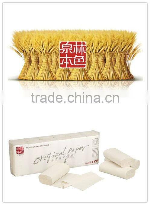 Unbleached toilet tissue paper roll