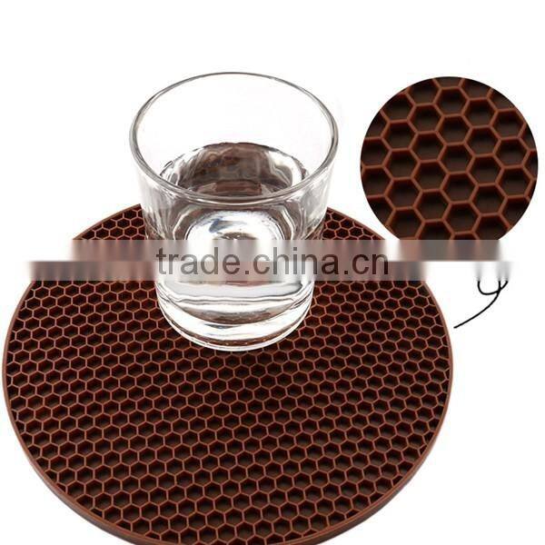 Popular Kitchen Table Accessories Heat Resistant Honeycomb Silicone Pot Holder, Silicone Coaster