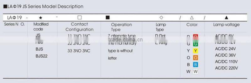 LA19-AJS Led metal push button switch