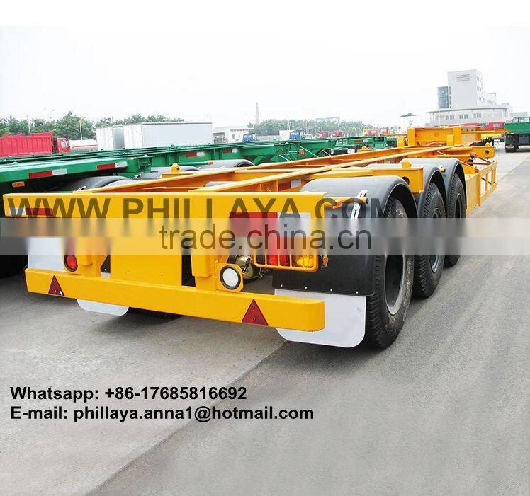 2017 40ft 3 Axle Retractable skeletal Container Semi trailers for Sale