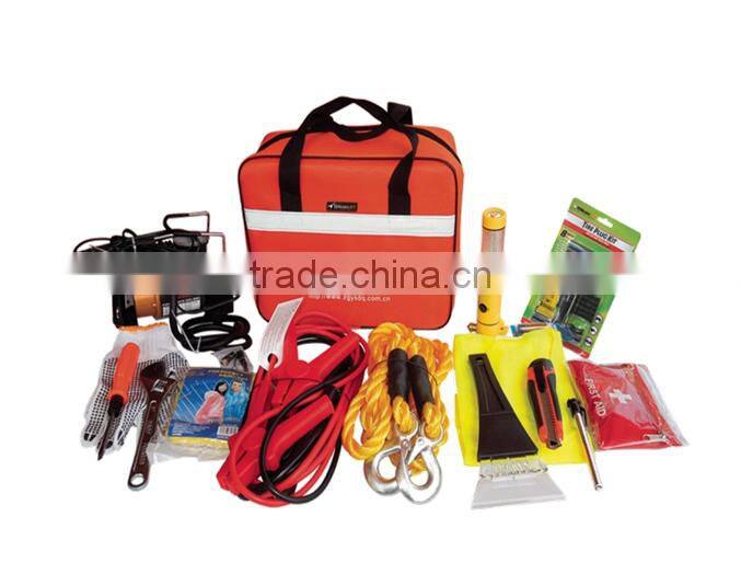 H90163 Car emergency combination tools air compressor, booster cable, tool case, tire repair kits V-QZH68