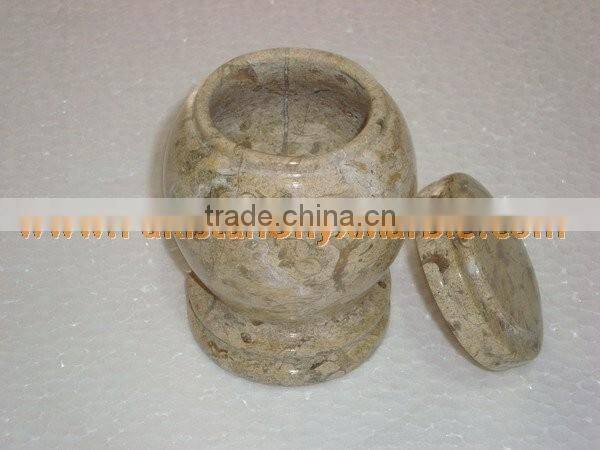DECORATIVE FOSSIL MARBLE CREMATION URNS