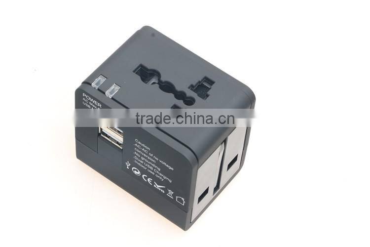 Factory High Quality Universal Travel Adapter with double USB Charger World Travel Adapter USB Travel Adapter of 1000MA