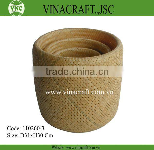 Bamboo waste basket set of two