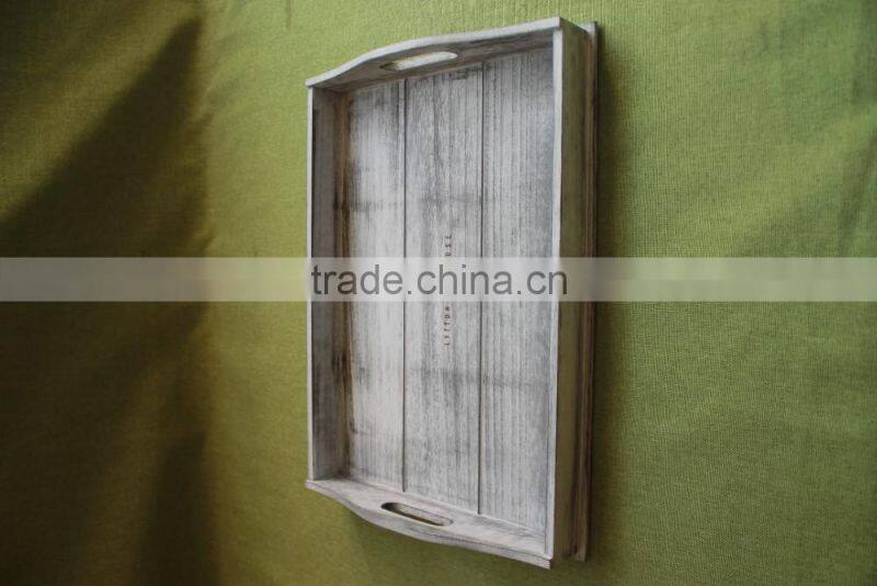 Rustic customized vintage balsa wooden food storage tray with laser engraving logo