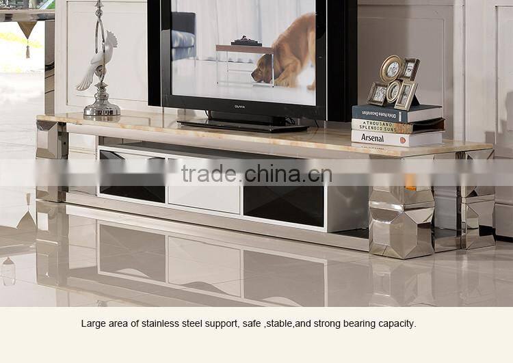 E377 Living Room Furniture Modern Corner White Lcd TV Floor Stand