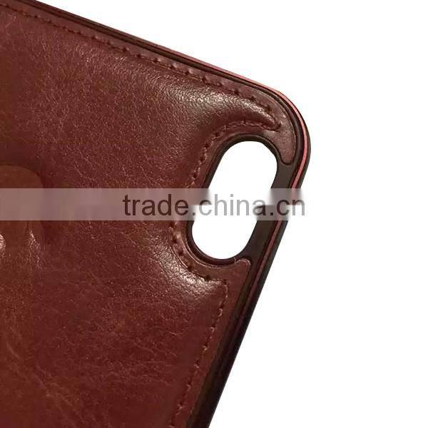 Good Design Metal Frame PU Leather Phone Case For Iphone6, Metal Frame Case PU leather Back Phone Case For Iphone6
