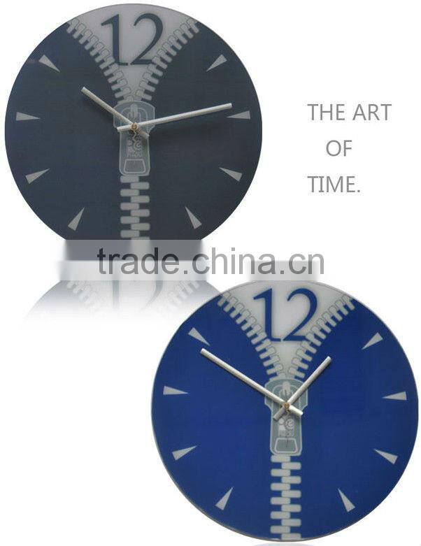 Supply creative fashion zipper wall clock / mute scan wall clock