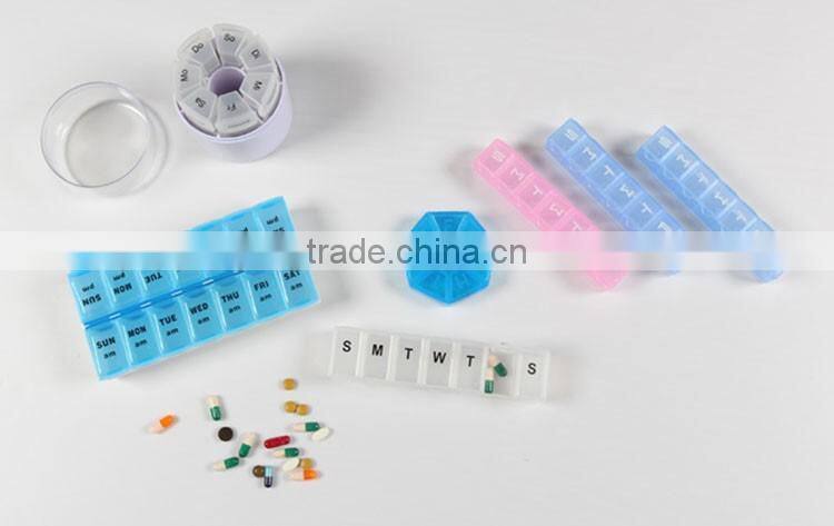 Toprank New Design Package Portable Smart Digital LCD Medicine Reminder Box Plastic 7 Day Alarm Pill Box Timer With Alarm Timer