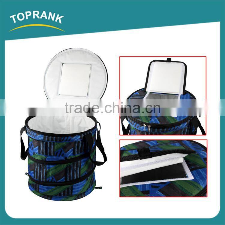 Custom color large insulated cooler buckets, 600D foldable ice bucket