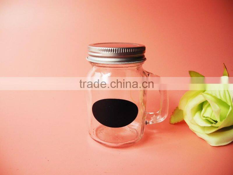120ml baby use glass mason jar for ejuice with black frosted and tin lid