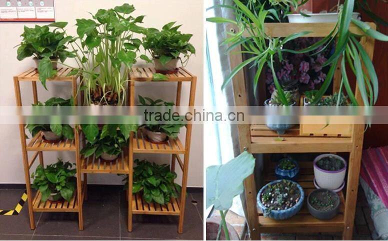 Fashion indoor simple wooden shelf for flowers