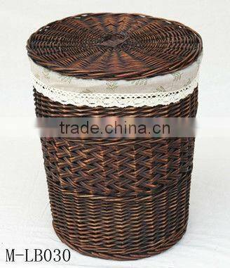 willow laundry basket with lid and cotton linning