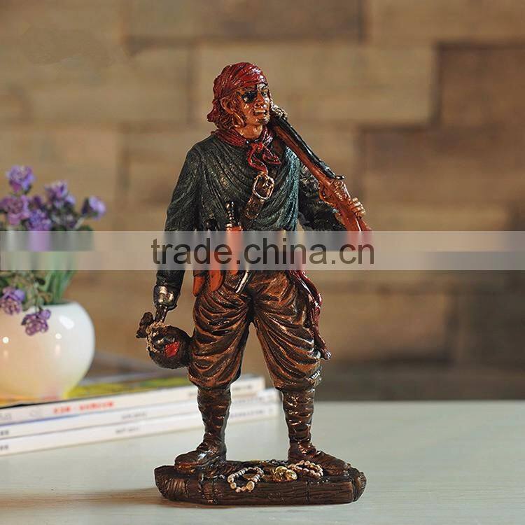 Mediterranean table decor caribbean pirates sculpture