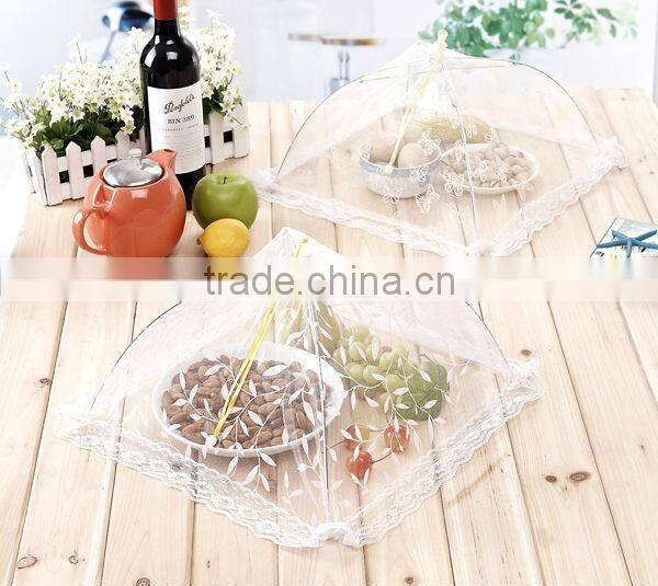 Wholsale white lace style cloth and stainless steel food cover and fruit cover