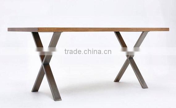 28 inch furniture parts X shape steel table leg for wood top