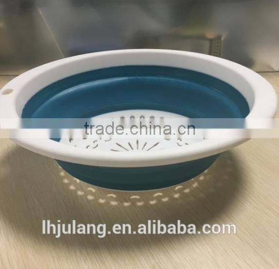 Hot sell Plastic Foldable colander/plastic oval foldable colander