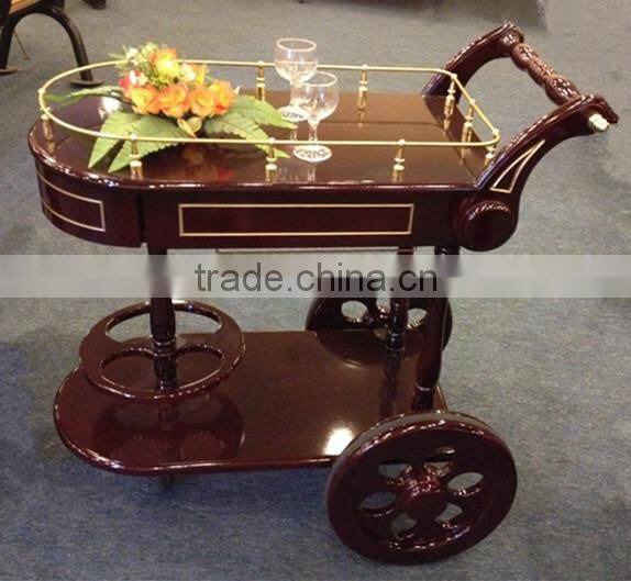 Classical liquor service cart wine trolley for hotel C-31