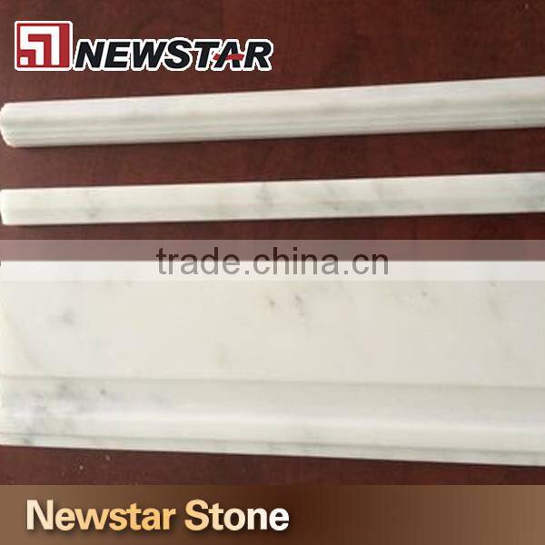 1/2" X 12" Cararra White Marble Polished Pencil Molding Liner