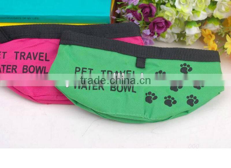 Folding Waterproof Nylon Pet Travel water Bowl