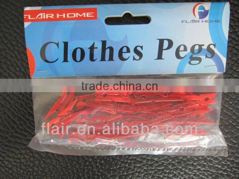 plastic electroplated decorative red colorful mini clips