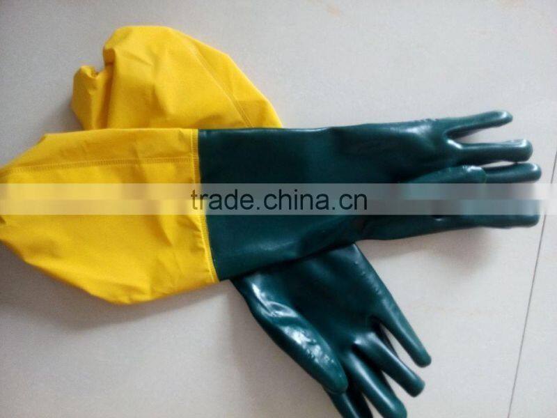 Long sleeve pvc dipped waterproof glove