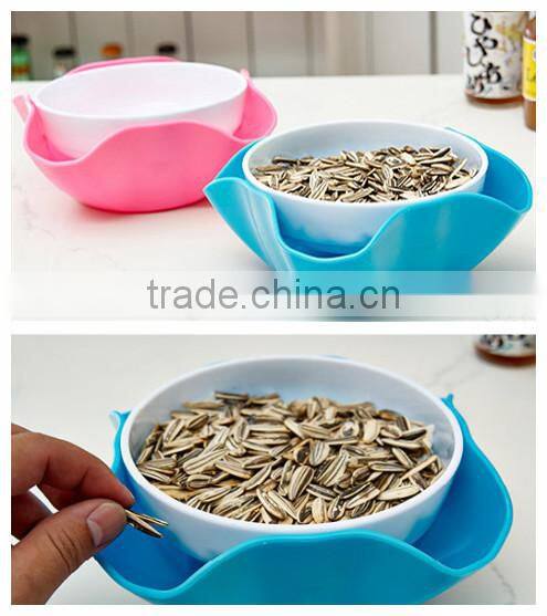 Multifunction 2 in 1 Plastic Fruit Dish, Dry Food Tray