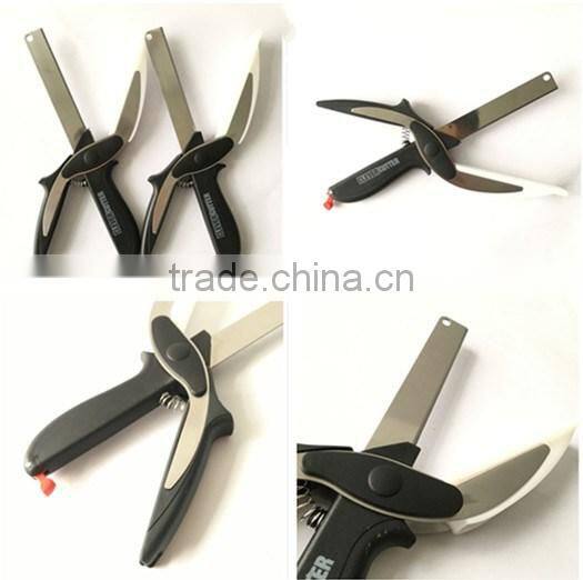 2 in 1 Kitchen Clever Scissors Shears Multi Function Clever Cutter Food Choppers Smart Knife Board Vegetable Slicer