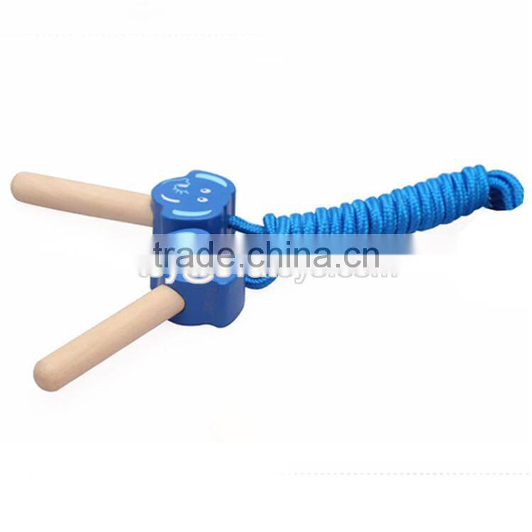 Wholesale cheap cartoon wooden multi-functional skipping jump rope for kids W01A120-S