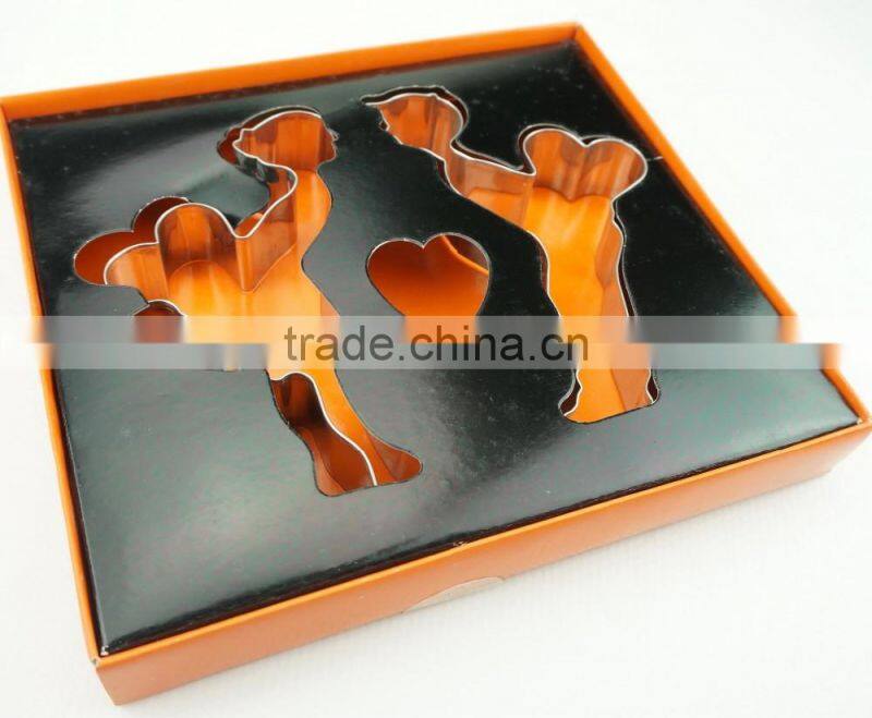 47040 wedding kissing shape stainless steel cookie cutter set
