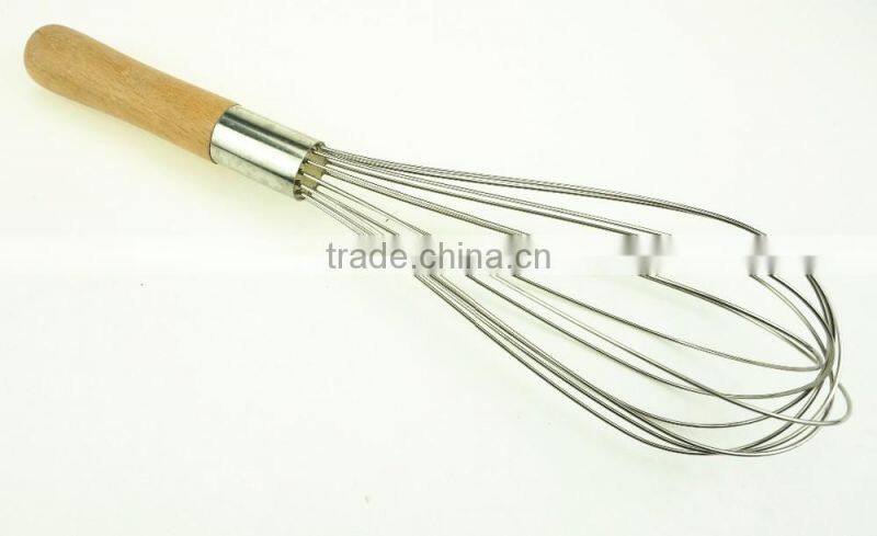 37031 stainless steel Whisk with wooden handle