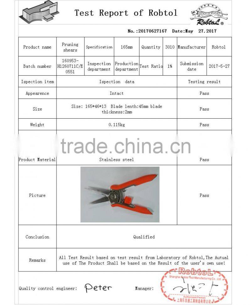 6.5" bypass garden pruning shears plant fruit scissors pruner snip gardening secateurs hand tool