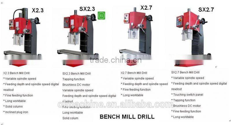 small milling machine including Nano mill, micro mill drill, mini mill drill, bench mill drill, with dia 6 10 13 16 20 25 30mm
