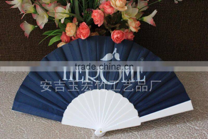 Cheap fabric hand held plastic fan