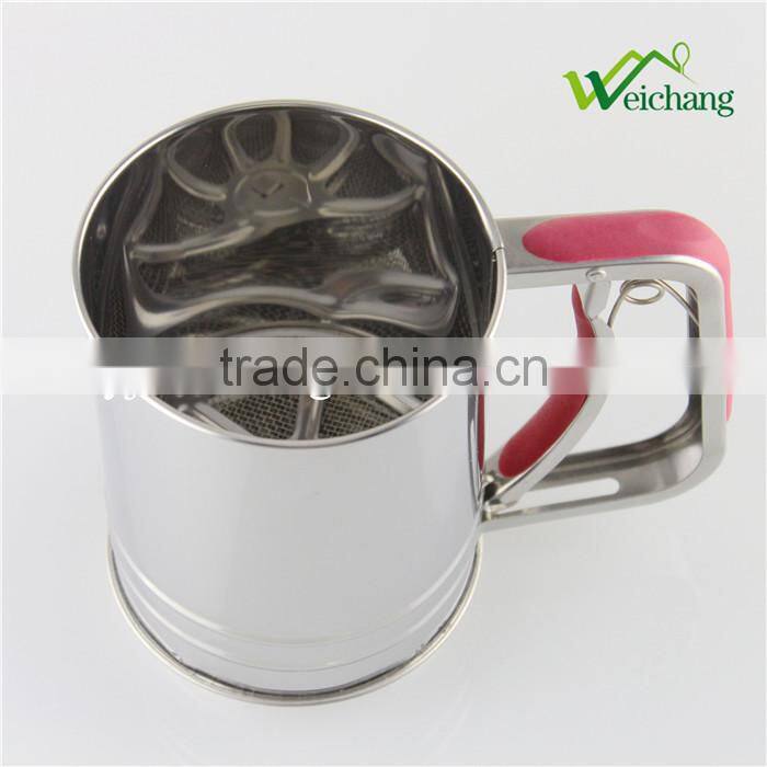 WCTS069Cooking Classic Stainless Steel Flour Sifter,single Mesh Screen One-handed Stainless Steel Flour,High quality.