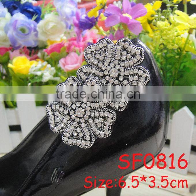 SF0816 High quality rhinestone flower fashion ladies shoe accessories