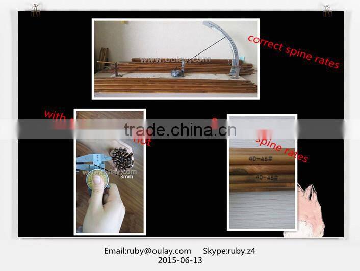 84cm/33" 40-45# Carbonized Self Nocks Bamboo Arrow Shafts With Varnish