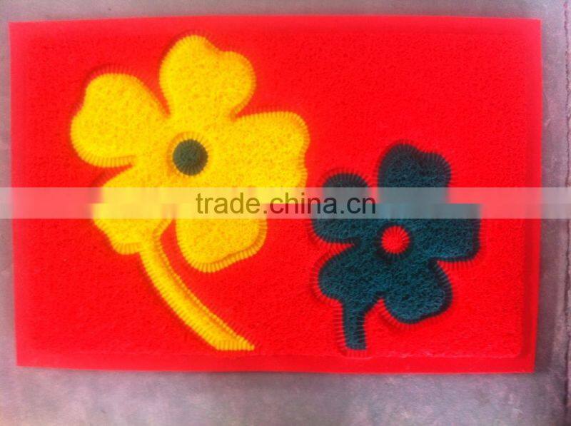 cartoon mosaic pvc coil floor mat with foam backing pvc noodle door mat with edge