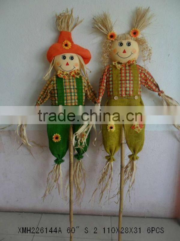 cute scarecrow with stick gift for hollewen