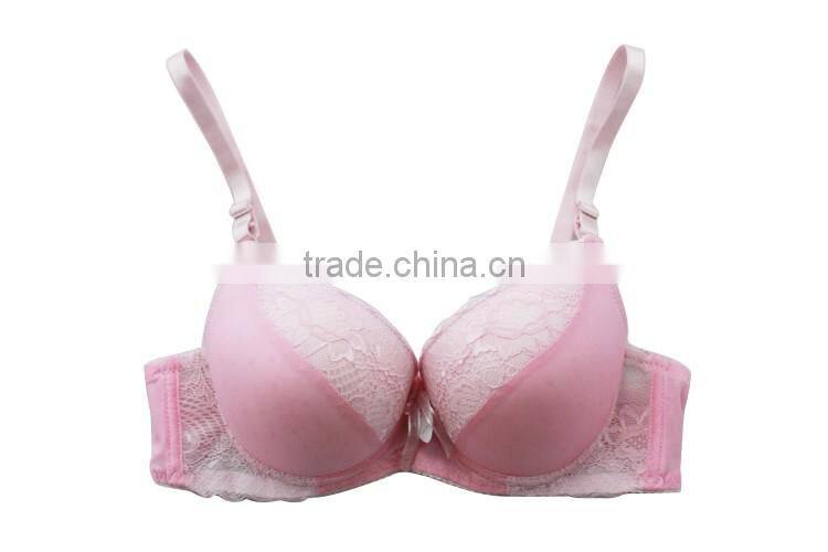 New! Perfect shape coverage bra/lace-trim bra